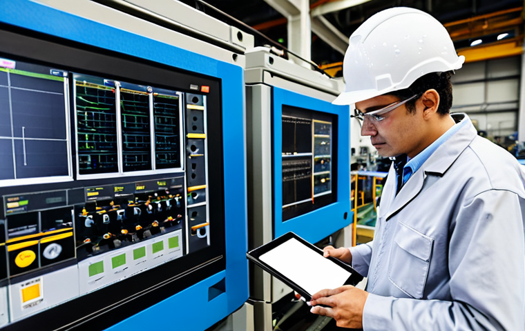 A focused team of professional industrial engineers and skilled technicians, fully clothed in appropriate work uniforms and safety helmets, meticulously inspecting a large, non-functional automated assembly machine on a bustling factory floor. The atmosphere is urgent and concentrated as one engineer points to a critical component while another reviews data on a ruggedized tablet, surrounded by complex electronic components and intricate wiring. The background features other advanced industrial machinery in a modern manufacturing plant. Professional photography, high quality, natural lighting, perfect anatomy, correct proportions, natural pose, well-formed hands, proper finger count, natural body proportions, safe for work, appropriate content, modest clothing.