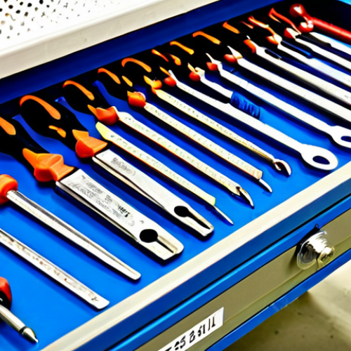 설비 보수에 필요한 공구 및 장비 정리 - **Prompt:** A meticulously organized and brightly lit maintenance workshop, emphasizing intelligent ...