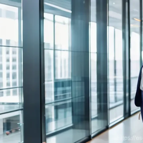 설비 보수 전공과목 선택 가이드 - **Prompt:** A diverse, young adult female engineer in a modern, well-lit smart building lobby. She i...