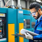 설비 유지보수 엔지니어의 커리어 패스 - A skilled industrial maintenance engineer in a modern factory workshop, wearing protective workwear ...